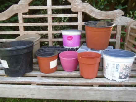 Photo of free Bundle of 10 plastic flower pots (Orton Waterville) #1