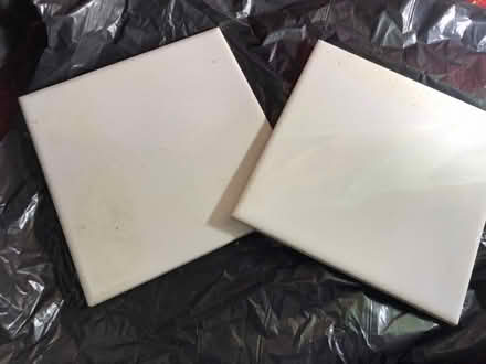 Photo of free 2 plain white tiles 6ins square (Monks Hill CR2) #1