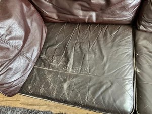 Photo of free Next Brown Leather Sofa (Rayleigh SS6)