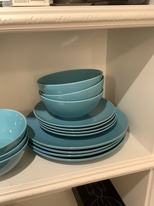Photo of free IKEA Blue Dinner set (North Admiral West Seattle)