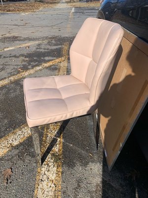 Photo of free Leather like chair with silver legs (hyattsville, MD near Takoma pk)