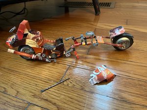 Photo of free Toy motorcycle made of coffee can (Hillcrest, Little Rock)