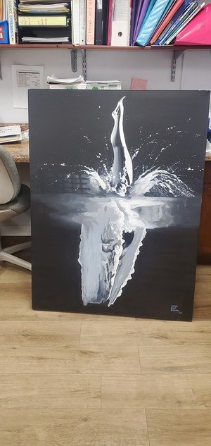 Photo of free Original diver painting on canvas (Downers Grove)