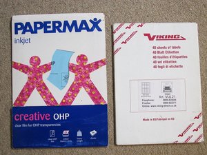 Photo of free Inkjet Printer Labels (Lapford)