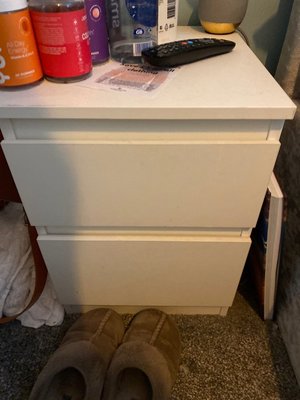 Photo of free 2 x white IKEA bedside tables (Winchester, SO22)