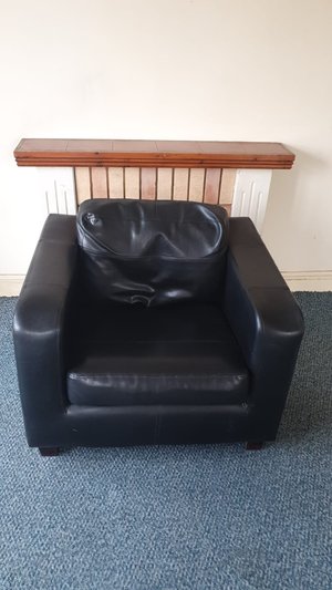 Photo of free Armchair, black leather (Dublin 8)