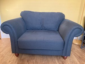 Photo of free Love Seat/Small Sofa - Blue/Grey (New Mills SK22)