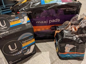 Photo of free menstrual products (Petworth)