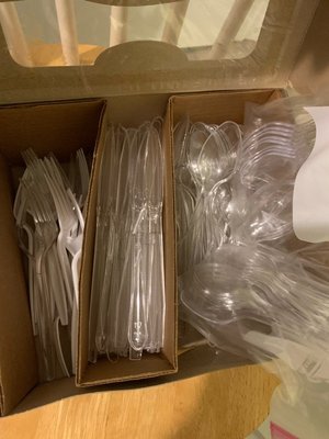 Photo of free Plastic silverware/napkins etc (Ivy)