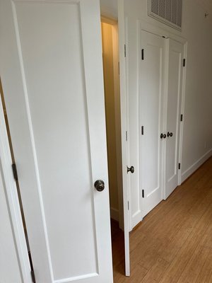 Photo of free 9 closet doors and shelves (Pebble)