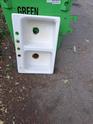 Photo of free Alley Find - Fiberglass double sink (5126 Pennsylvania Ave.)