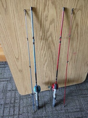 Photo of free children's fishing rod red and blue