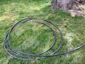 Photo of free irrigation tubing for re-use (Table Mesa, Boulder)