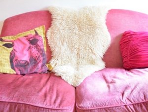 Photo of free Pink velour Laura Ashley sofa (Highbury Barn N5)