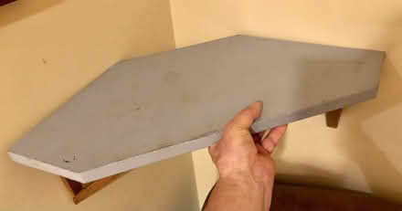 Photo of free Wood corner shelf. About 18 inches (Upper Saddle River NJ 07458) #2