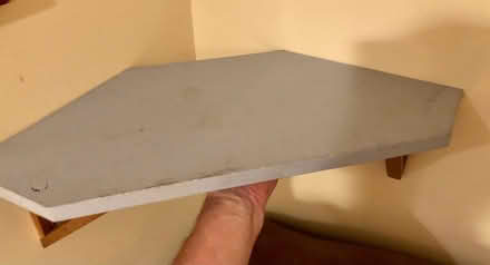 Photo of free Wood corner shelf. About 18 inches (Upper Saddle River NJ 07458) #3
