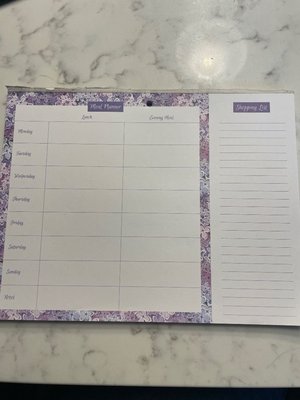 Photo of free Pad of meal planner sheets (Broughton PR3)