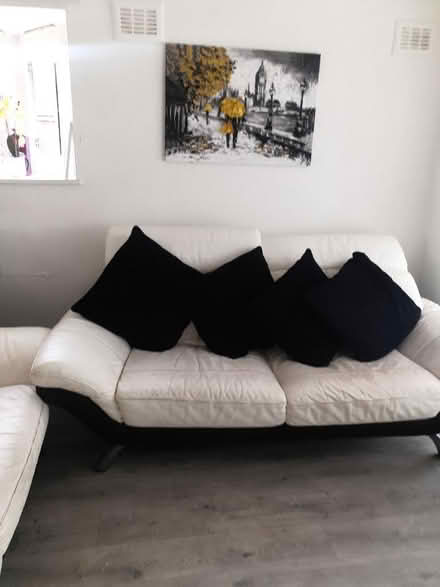 Photo of free X2 3 black and white couches (Birkenhead) #1