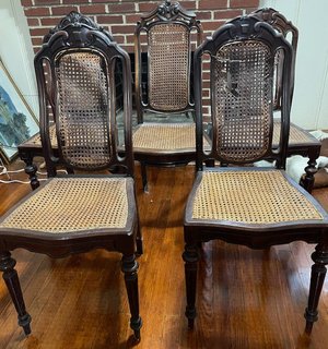 Photo of free 5 antique mahogany dining chairs (Upper NW DC/Tenley vicinity)