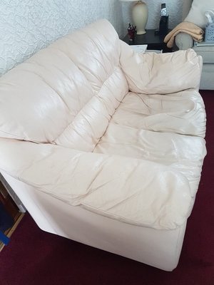 Photo of free Cream 2 seater leather couch and 1 chair (Deaconsbank G46)
