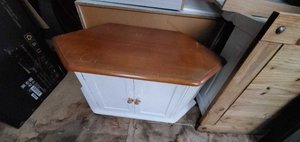 Photo of free White Painted Wooden Corner TV Stand (Micklefield LS25)