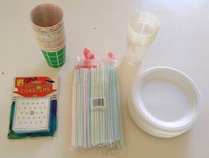 Photo of free Party plates, cups, straws, coasters