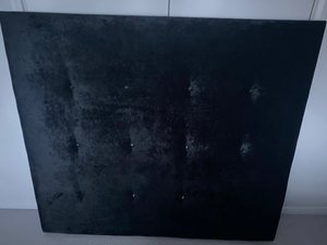 Photo of free Double black velvet headboard with crystal buttons (Cookham Rise SL6)