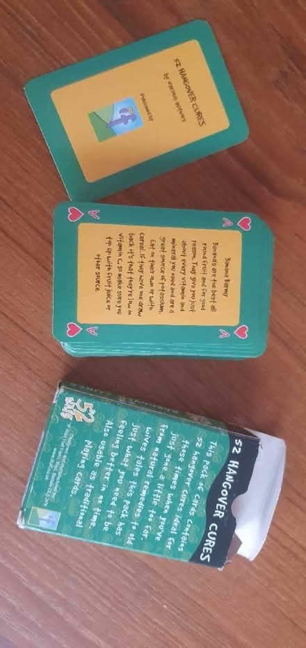 Photo of free Playing cards - with hangover cures (Springfield CM1) #1