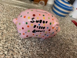 Photo of free Spotty piggy bank (Bedford MK42)