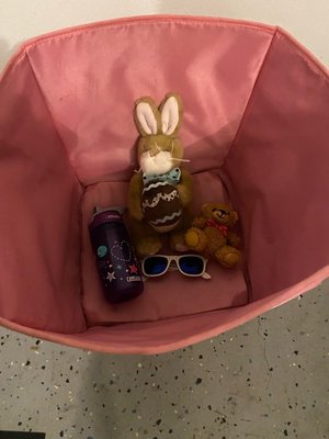 Photo of free Pink basket with rabbit plush etc (Alexandria , VA)