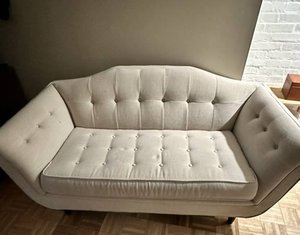 Photo of free White 67" Love Seat couch (Mt. Pleasant)