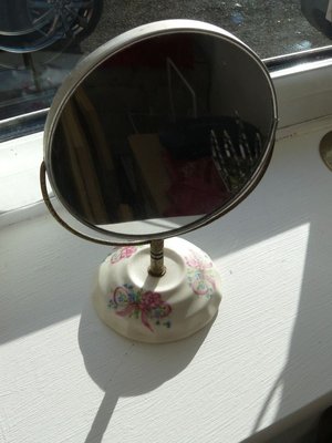 Photo of free Small double-sided bathroom mirror. Ceramic base (Kempsey WR5)