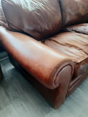 Photo of free Laura Ashley Leather Sofa - Needs TLC (Tolworth KT6)