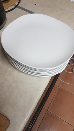 Photo of free 7 white dinner plates (Euxton PR7)