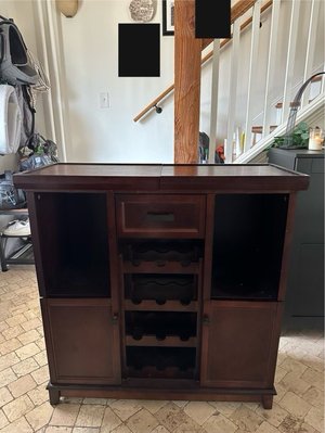 Photo of free Bar cabinet with wine rack (Evanston (Green Bay & Emerson))