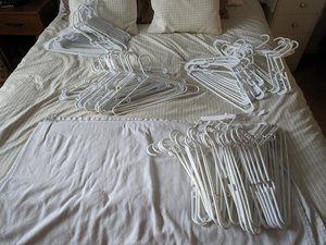Photo of free 100 plastic hangers (cross posted) (Charlottesville, Near Pen Park)