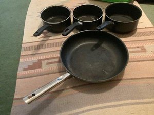 Photo of free Well used saucepans and frying pan (Montrose DD10)