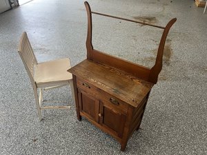 Photo of free Stool and small antique Cupboard (Sandy Springs exit 24 off 285)