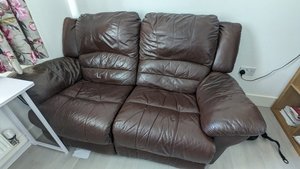Photo of free Brown Leather Sofa - Detachable (Haywards Heath RH16)