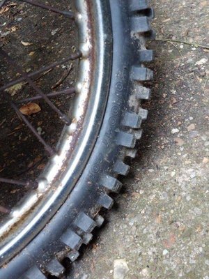 Photo of free Knobbly off-road 17" motorbike tyre (Bletchley MK2)