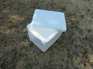 Photo of free large, clean styrofoam box with lid (North Plainfield)