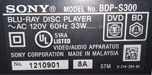 Photo of free BDP-S300 BluRay Player (Maynard)