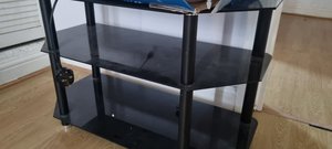 Photo of free Black glass TV stand (Saltney CH4)