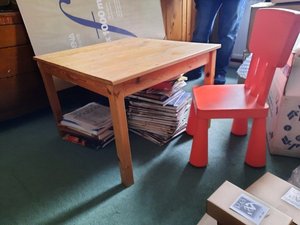 Photo of free Child's wooden table and chair (Brookwood GU24)
