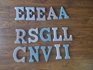 Photo of free 6 inch wooden letters (Pleasanton Meadows)