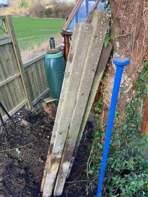 Photo of free 3 x small concrete slotted posts (AL4)