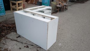 Photo of free Corner cabinet w doors and counter (Greenwood station)