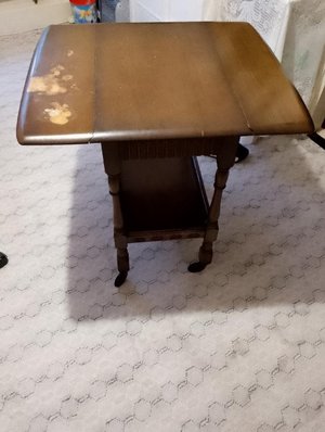 Photo of free Old dark wood table (Edge of moss. SK11)
