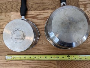 Photo of free Three saucepans with lids (West Main Hill)