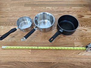 Photo of free Three saucepans with lids (West Main Hill)